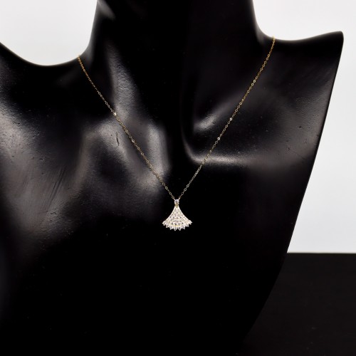 سلسال ذهب بلغاري تصميم الماسي عيار 18 الوزن 0.9 جر...