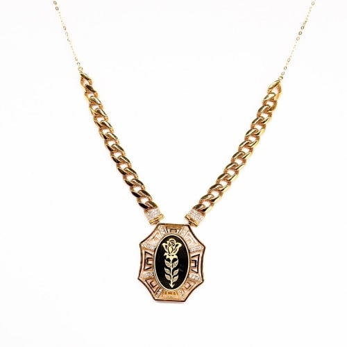 سلسال ذهب الجنزير تصميم سبيكة الوردة عيار 21 وزن 1...