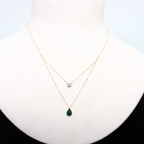 سلسال ذهب تصميم الماسي عيار 18