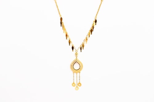 سبحة ذهب بحريني عيار 21 بتصميم الرمش وزن 12.3 جرام