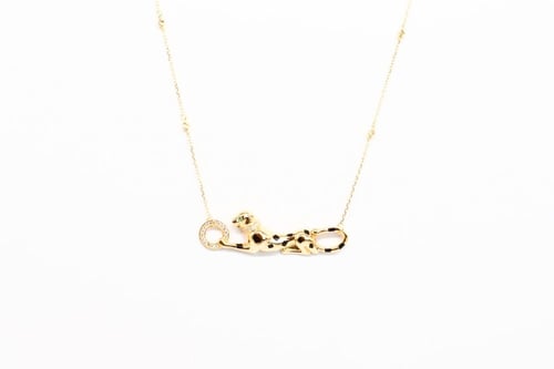 سلسال ذهب بانثر دوو كارتيه عيار 18 وزن 5.4 جرام