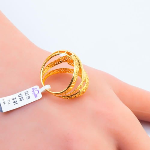 خاتم ذهب ايطالي مموج عيار 21