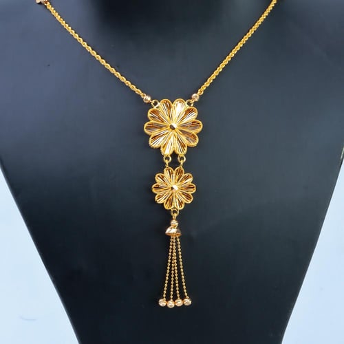 اجمل سبحه طويله ذهب دورين عيار 21 بتصميم الورد الا...