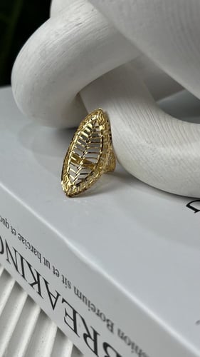 خاتم شرقي تصميم الورقة ذهب عيار 21 بوزن 3 جرام