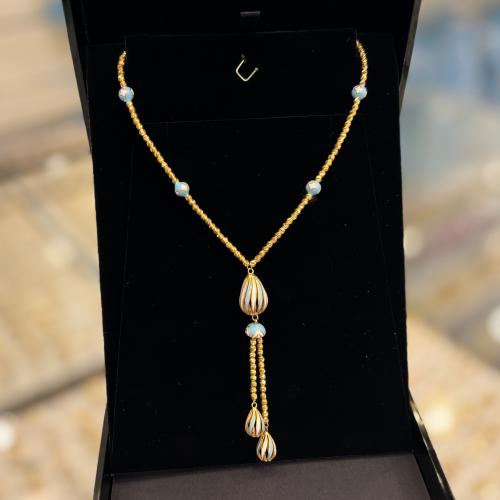 سبحة ذهب عيار 21 تصميم ايطالي مطعم بالميناء وزن 14...