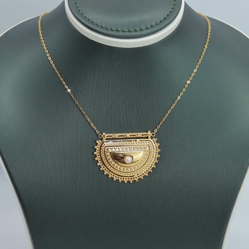 عقد ذهب الرمش الابيض عيار 21 وزن 5.38 جرام