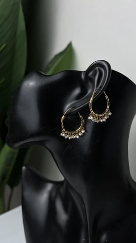 حلق رمش اللؤلؤ ذهب عيار 21 وزن 2.8 جرام