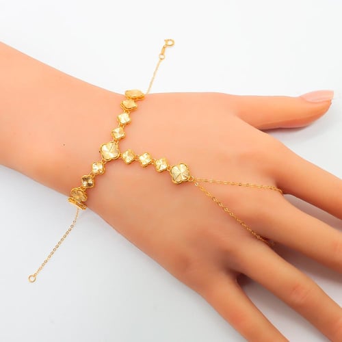 كف ذهب تصميم الوردة عيار 21 وزن 4.85 جرام