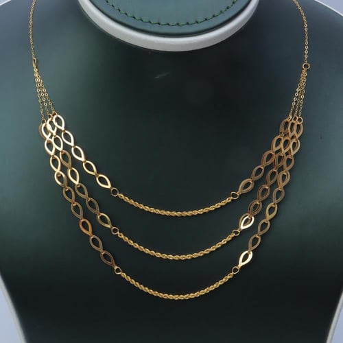 سلسال ذهب عيار 21 المبروم الثلاثي وزن 2.9 جرام