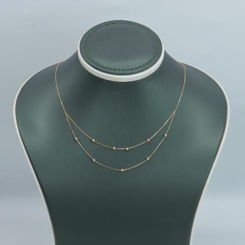 عقد ذهب الببلز دورين ناعم عيار 18 وزن 0.8 جرام