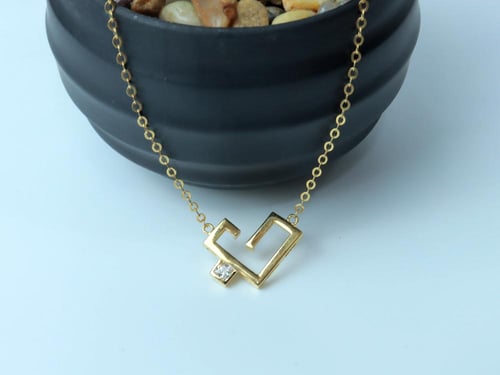 سلسال ذهب تصميم الماسي عيار 18 وزن 2.1 جرام