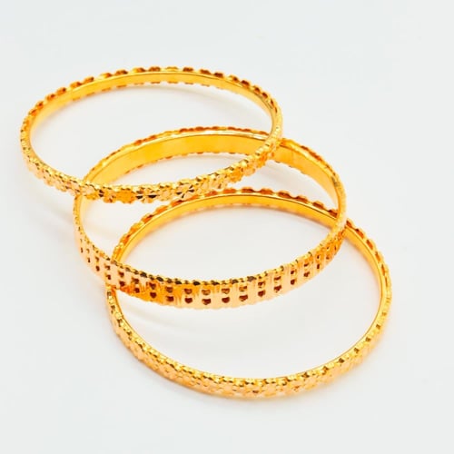 غوايش ذهب عيار 21 بكج وردة مع السلم وزن 14.3 جرام