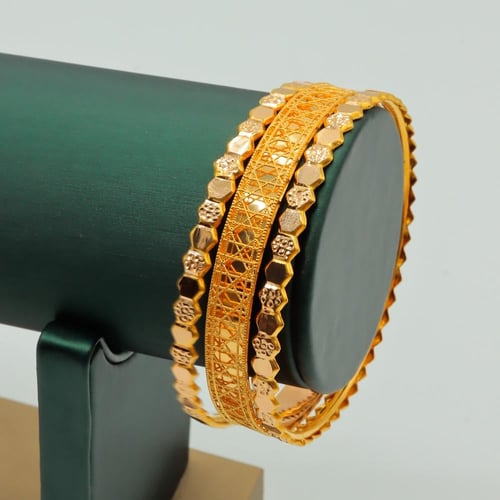 غوايش ذهب بكج عيار 21 - تصميم شومية مع الديور