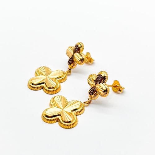 حلق ذهب فلاور متدلي عيار 21 وزن 2.3 جرام