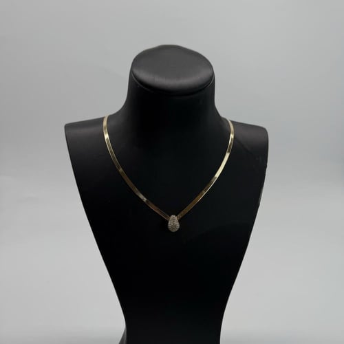 عقد ذهب الفلات تصميم الماسي عيار 18 وزن 6.9 جرام