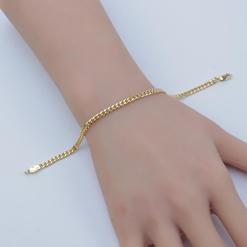 سوار ذهب جنزير ناعم عيار 18 وزن 2.65 جرام - تصميم...