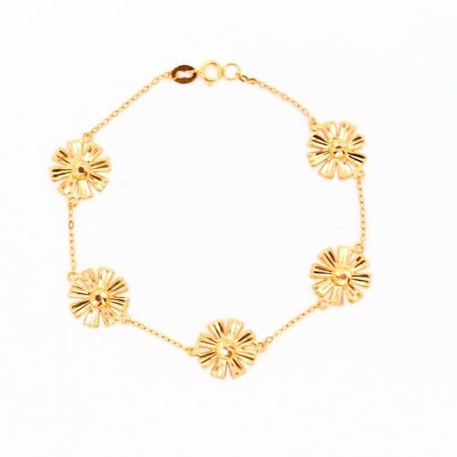 اسوارة الرمش الذهبية خمس وردات الساده عيار 21