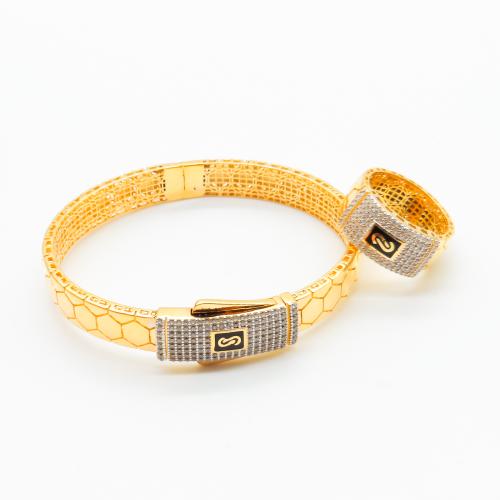 اسوارة مع خاتم ذهب عيار 18 تصميم موناكو وزن 22.55...