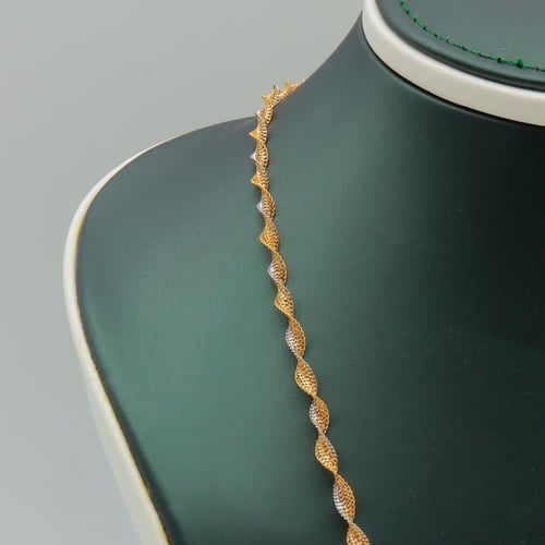 طقم ذهب الأمواج إيطالي مكس فضي وذهبي عيار 21 – وزن...