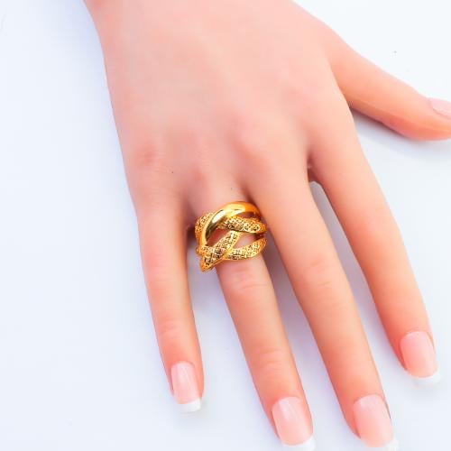 خاتم ذهب ايطالي مموج عيار 21