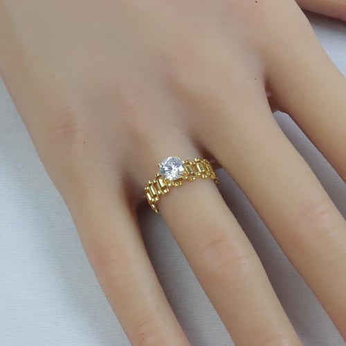 خاتم ذهب فخم عيار 18 تصميم رولكس ايطالي وزن 3 جرام