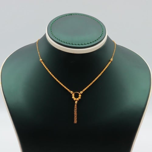 عقد ذهب عيار 21 حلقة مزخرفة وزن 2.59 جرام بتصميم أ...