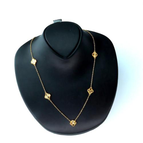 عقد| تشوكر ذهب الفان كليف خمس وردات عيار 21