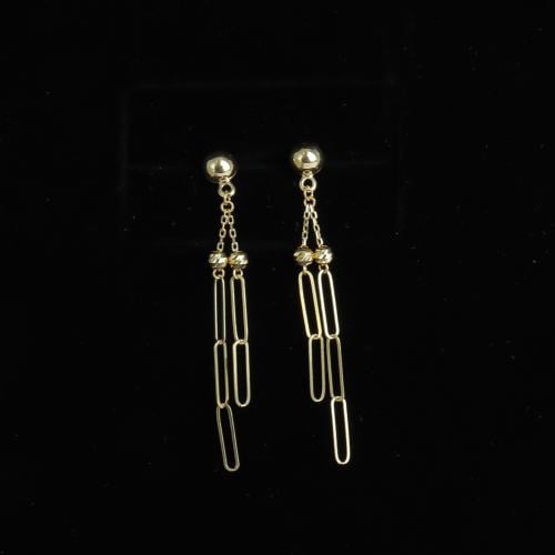 حلق ذهب الجنزير عيار 18 وزن 1.7 جرام