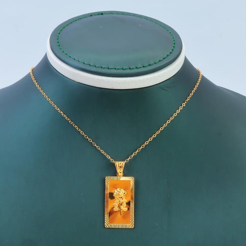 سلسال ذهب تعليقه الوردة عيار 21 وزن 4.24 جرام