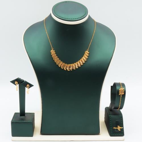 طقم ذهب عيار 21 وزن 7.26 جرام بتصميم متدرج بنقوش ذ...