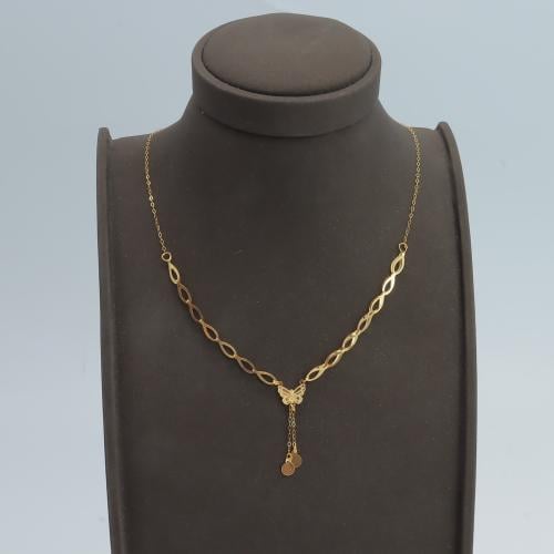 عقد ذهب الفراشة نواعم عيار 21 وزن 0.8 جرام