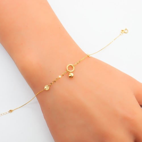 اسوارة ذهب ناعمه عيار 18 بتصميم دائري وزن 0.67 جرا...