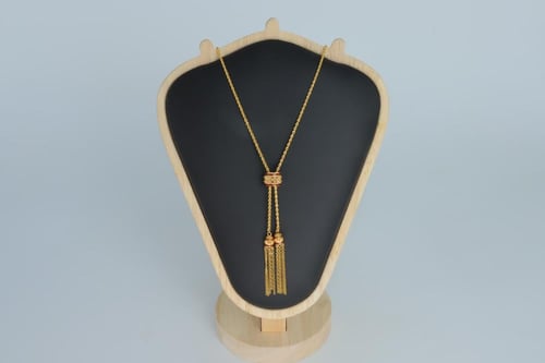 سبحة ذهب عيار 21 مطعمة بالميناء العودي بوزن 5.9 جر...