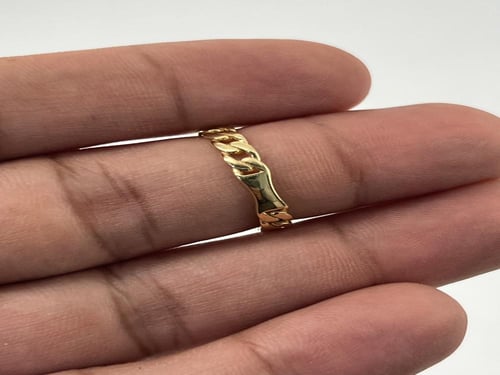 خاتم جنزير رفيع عيار 18