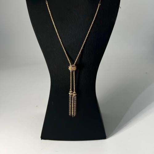 سبحة ذهب عيار 21 مطعمة بميناء مميزة بوزن 5.76 جرام