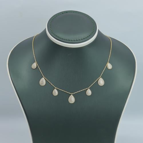 عقد ذهب البوشرون تصميم الماسي عيار 18 وزن 4 جرام