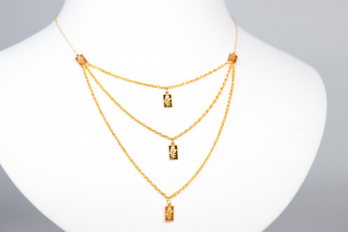 سلسال ذهب سبيكة ثلاثة دور عيار 21