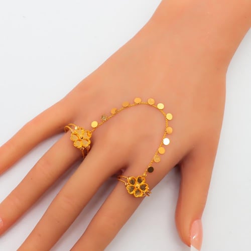 خاتم ذهب اوتار عيار 21 بتصميم وردة وزن 4.3 جرام