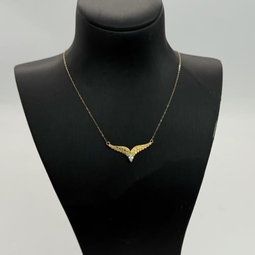 عقد ذهب جناح الصقر عيار 21 باللون الابيض وزن 1.2 ج...