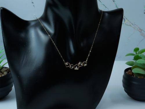 سلسال ذهب تصميم الماسي عيار 18 وزن 1.7 جرام