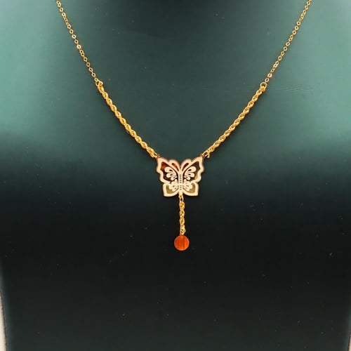 طقم ذهب ناعم عيار 21 وزن 3.75 جرام بتصميم فراشة