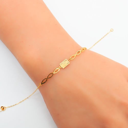 اسوارة ذهب ناعمه عيار 21 بتصميم هندسي وزن 0.55 جرا...