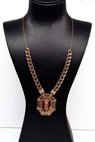 سلسال ذهب الجنزير تصميم سبيكة الوردة عيار 21 وزن 1...