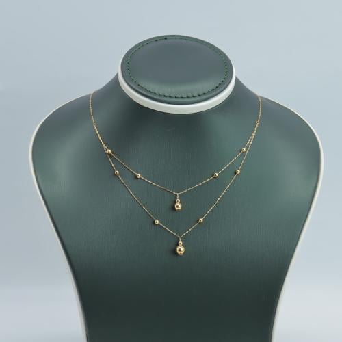 عقد ذهب كرات الببلز عيار 21 وزن 1.1 جرام