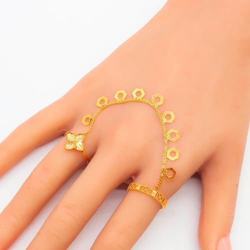 خاتم ذهب ناعم عيار 21 بتصميم اوتار وزن 3.38 جرام