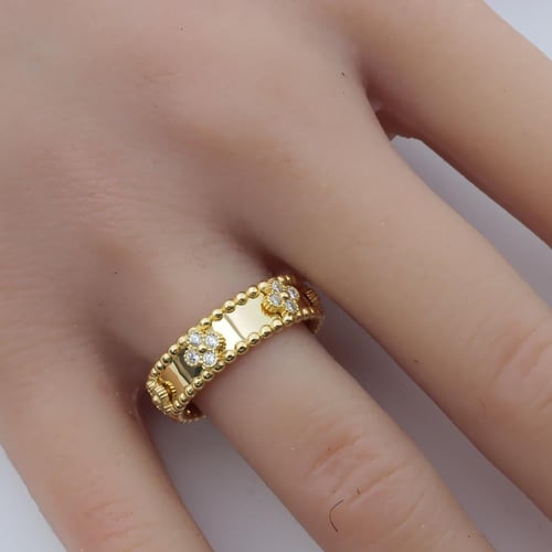 دبلة فان كليف ذهب عيار 18 نسائية وزن 3.5 جرام