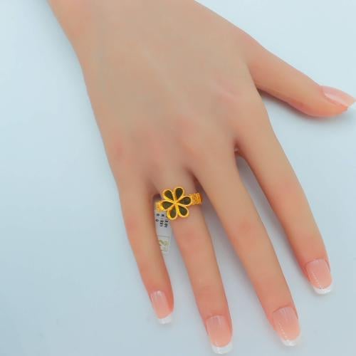 خاتم ورده ذهب عيار 21 وزن 2.61 جرام