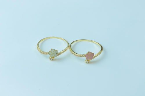 خاتم ذهب تصميم الماسي مطعم بالميناء عيار 18