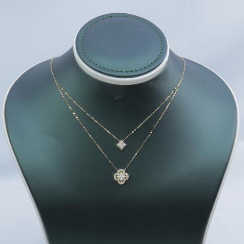 سلسال ذهب سوليتير دورين تصميم الماسي عيار 18 وزن 1...