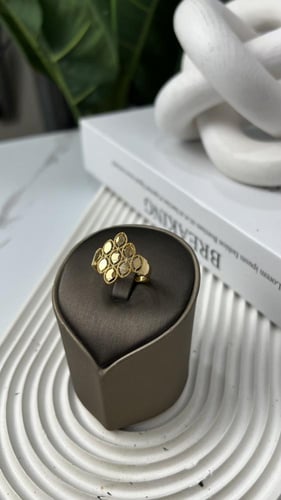 خاتم ذهب ناعم عيار 21 موديل السنبلة بوزن 1.85 جرام